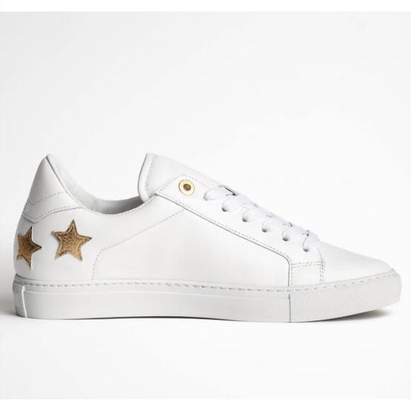 NEW ZADIG & VOLTAIRE smooth star sneaker in white - Picture 2 of 2